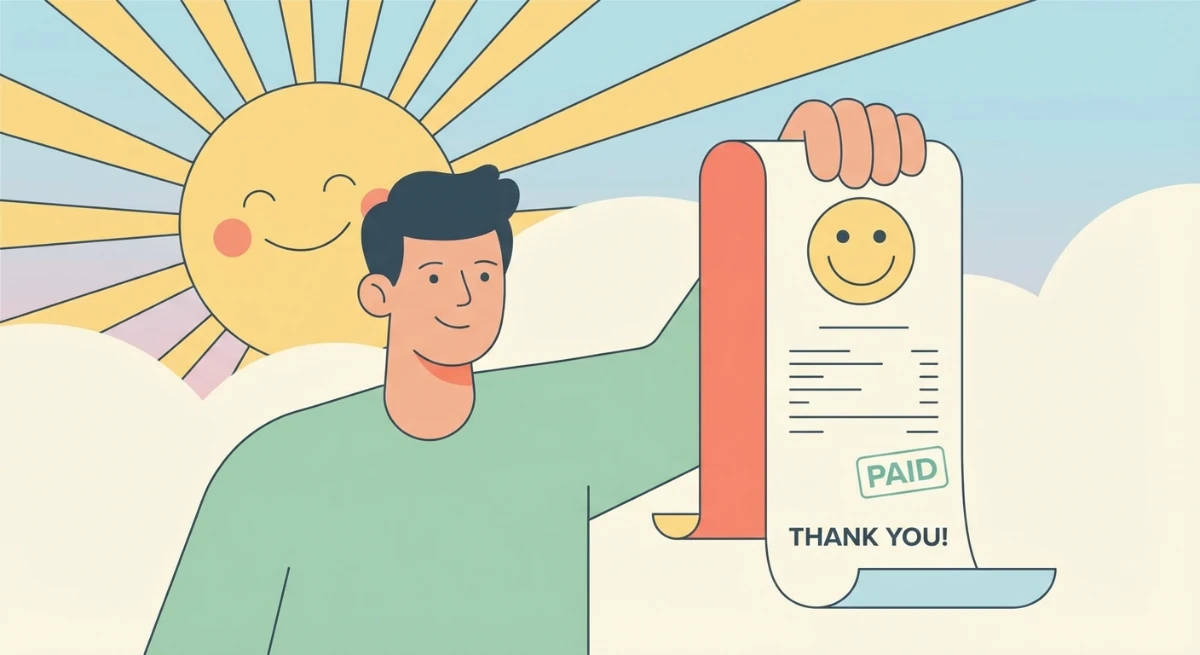 Illustration of a person holding a donation receipt, highlighting the importance of receipts for claiming tax credits.