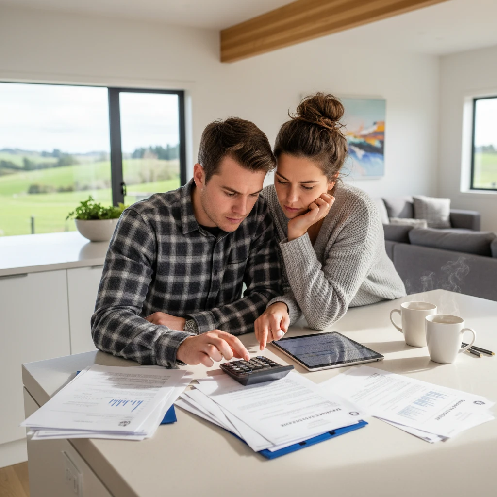 Couple comparing mortgage rates in NZ
