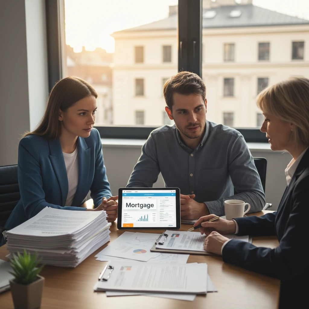 Couple discussing mortgage finance options