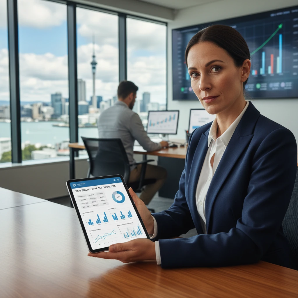 Professional using a tax calculator NZ to estimate PAYE