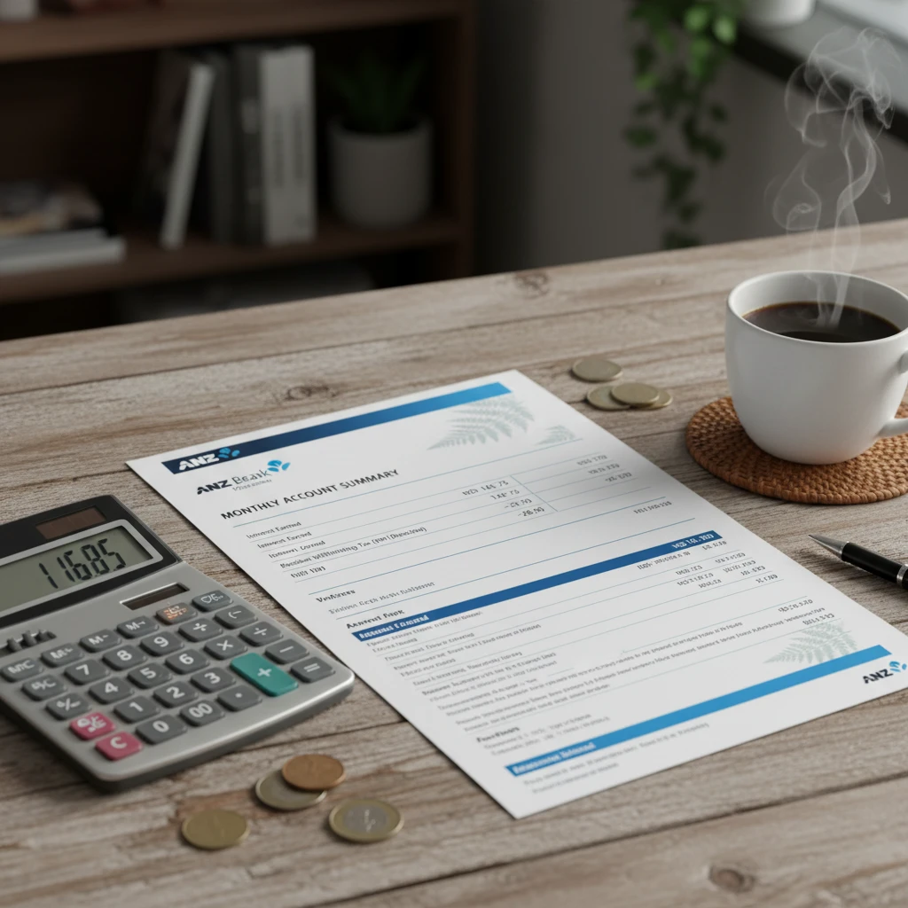 New Zealand bank statement showing Resident Withholding Tax deductions