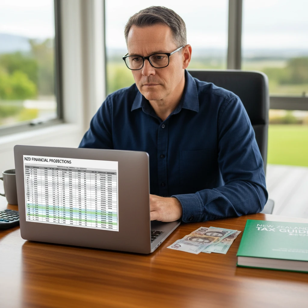 Person calculating total taxable income to determine RWT rate